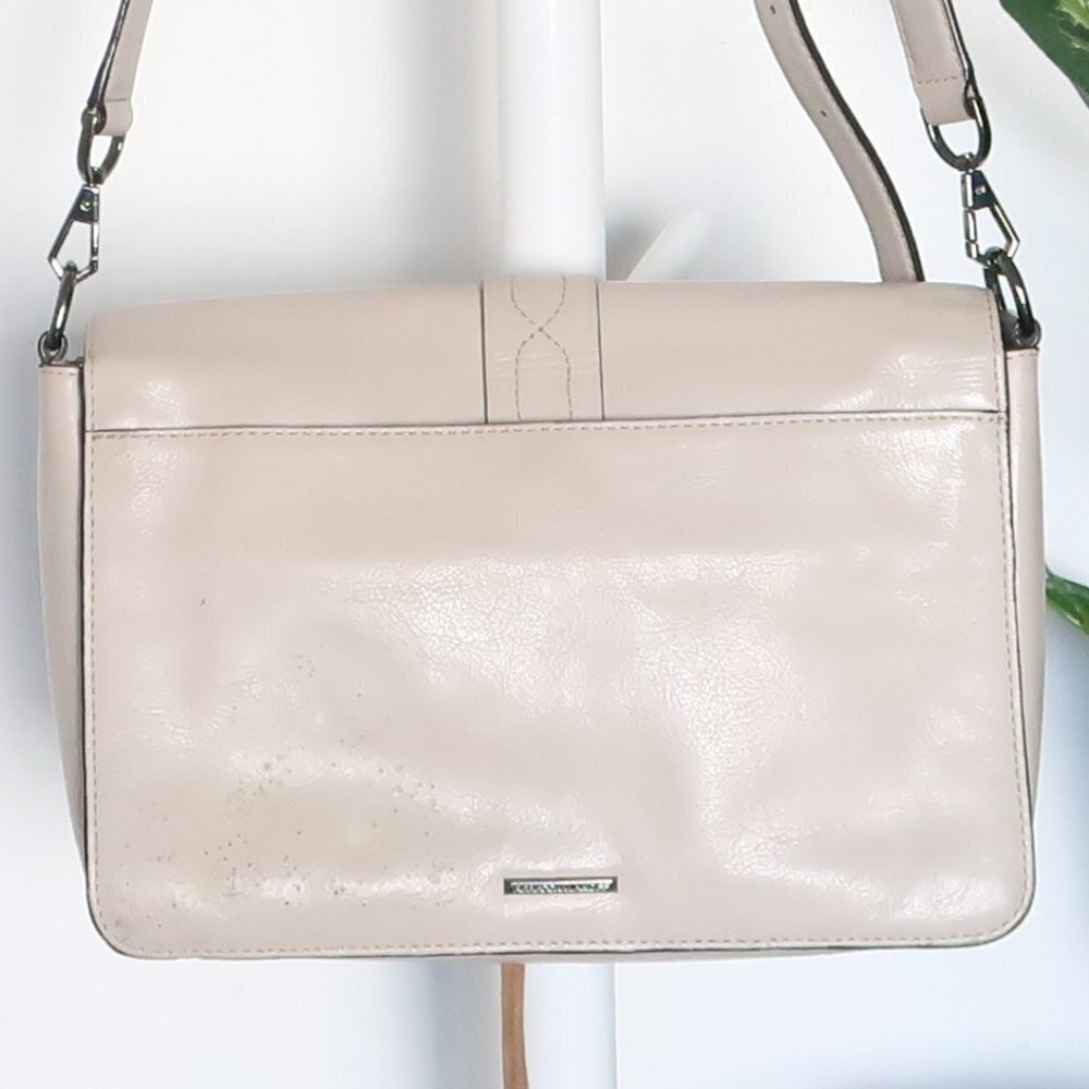 Rebecca Minkoff Beige Leather Boho Purse Shoulder Bag Crossbody Medium Size - Picture 4 of 12